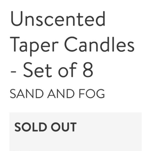 SAND AND FOG SET OF 8 UNSCENTED OFF- WHITE 10" TAPERED CANDLES BNWT 1 SET LEFT - Picture 7 of 7